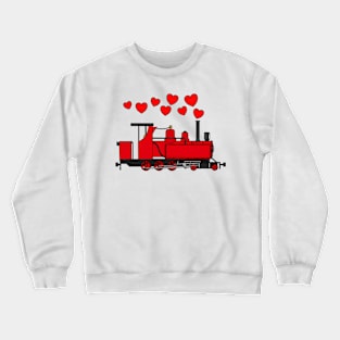 Valentines Steam Train Wedding Anniversary Railroad Enthusiast Crewneck Sweatshirt